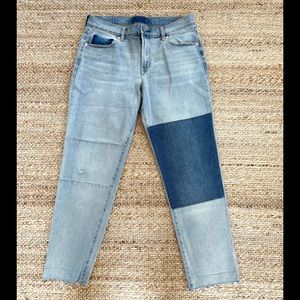 GAP TWO TONED STRAIGHT LEG ANKLE RAW HEM JEANS